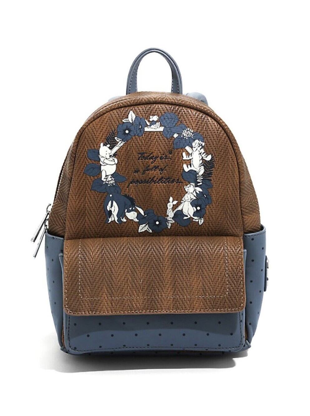 Loungefly Disney Winnie the Pooh Herringbone Today Possibilities Mini Backpack